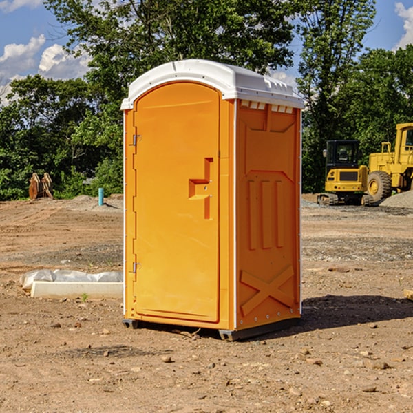 how often are the portable restrooms cleaned and serviced during a rental period in Hanson